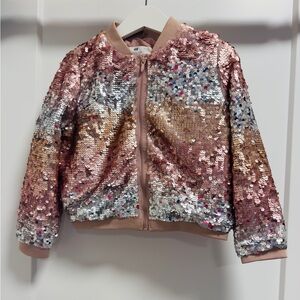 H&M Kids Sequin Jacket - Pink, Silver n golden